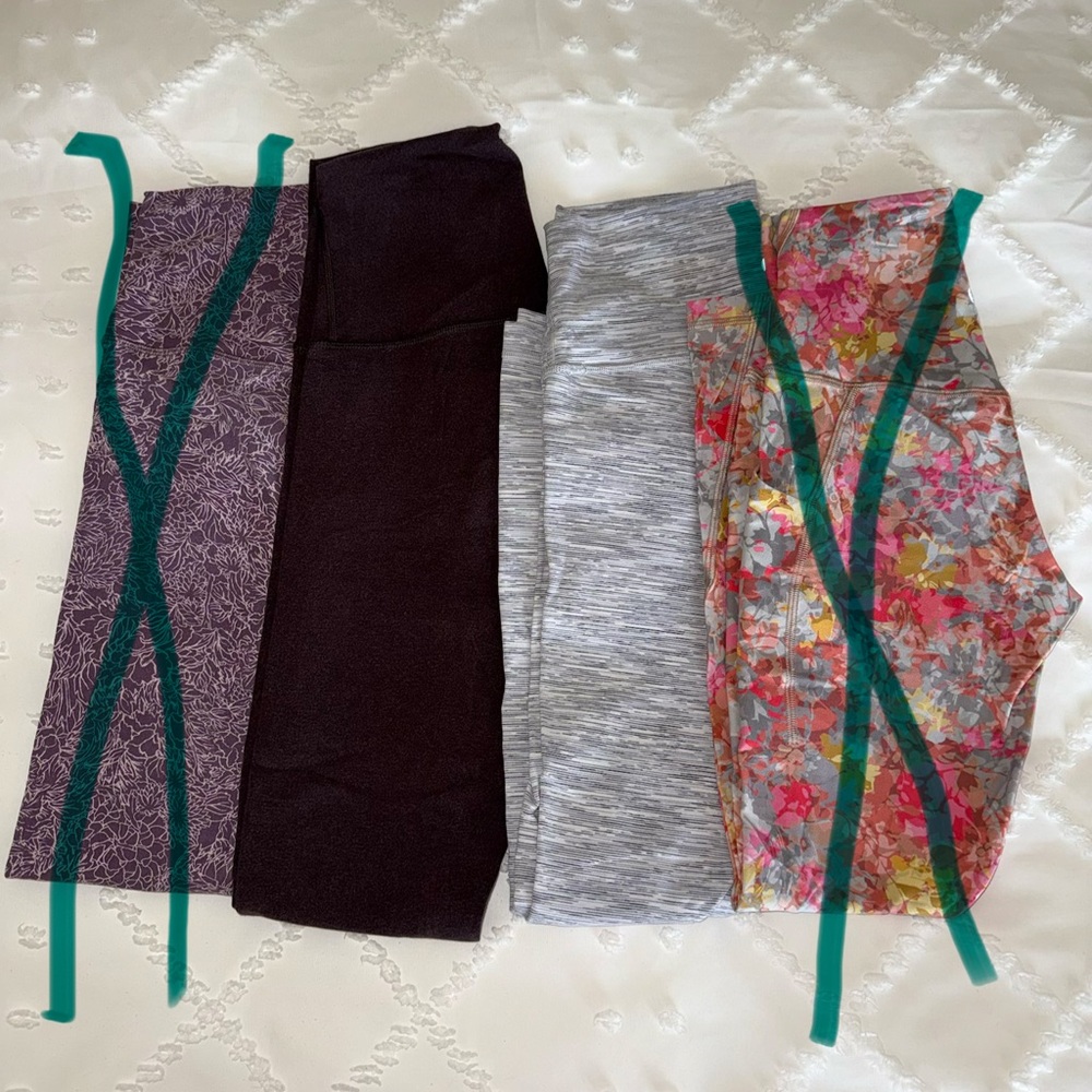 Lululemon Leggings Bundle: Wee are from Space Nimbus Battleship and Purple tone